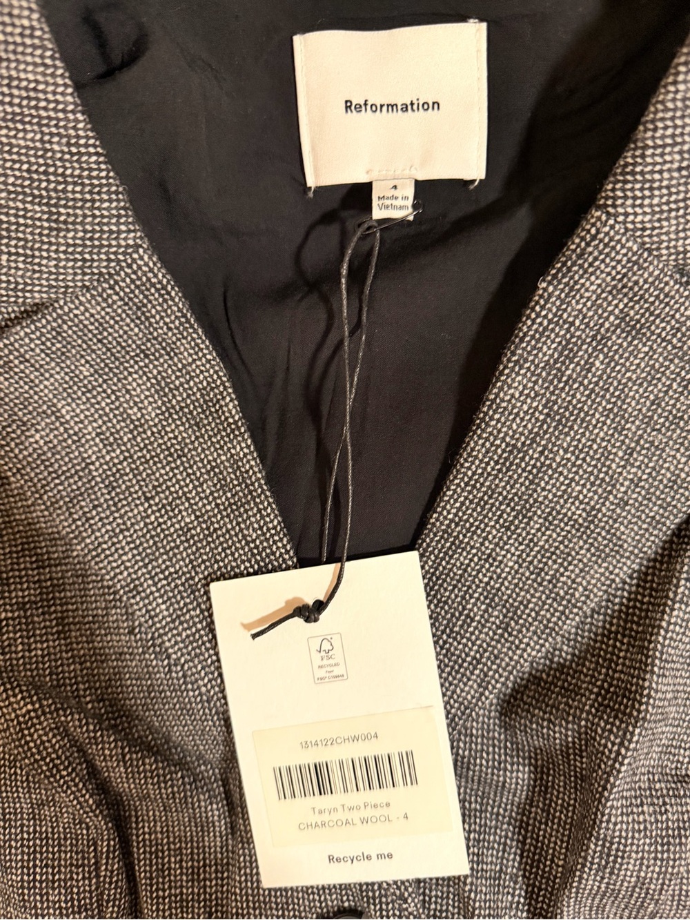 Reformation Taryn Two-Piece Set - Charcoal Gray - Picture 10 of 12